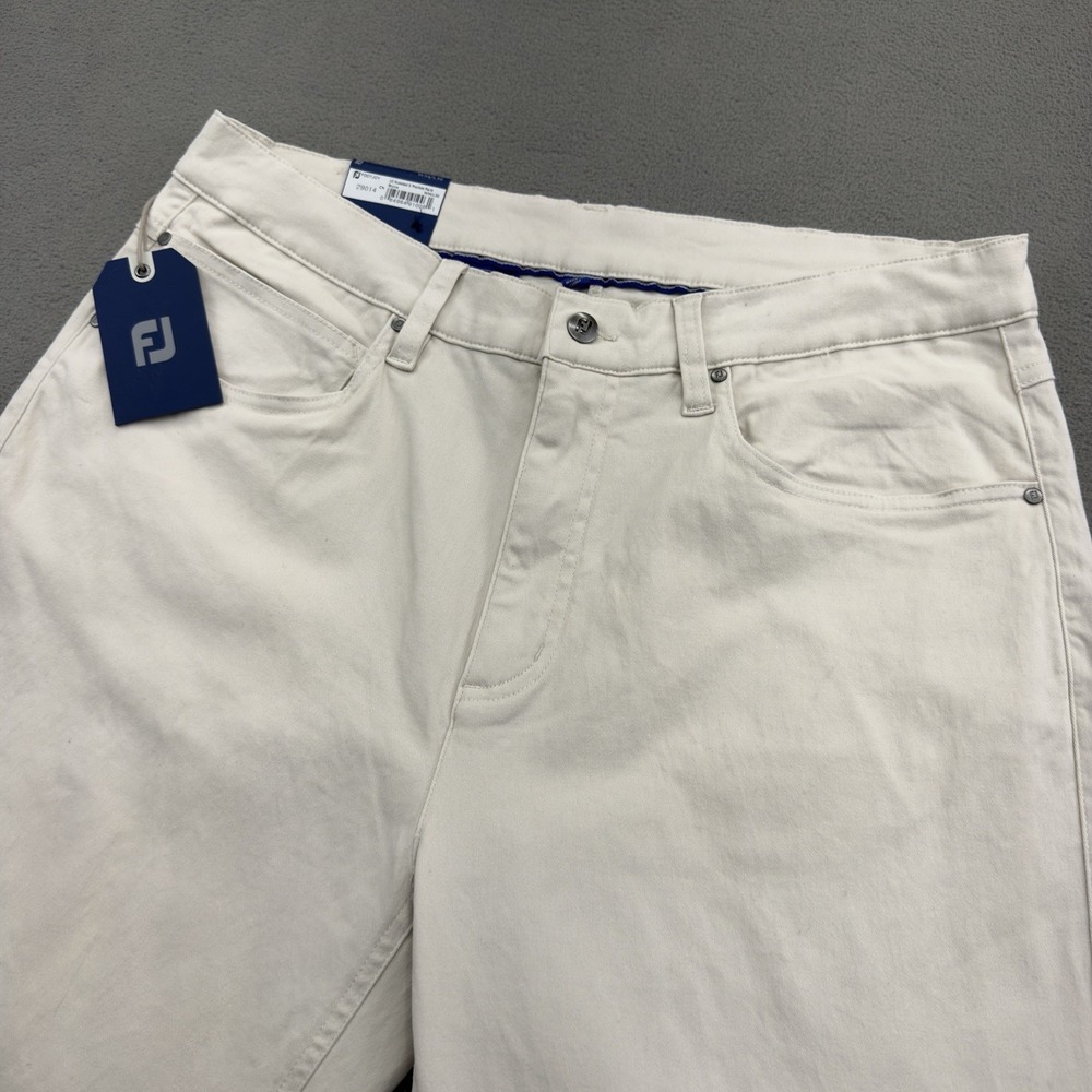 Footjoy 1857 Sueded Cotton Twill 5 Pocket Chino Golf Pant Mens 34x30 Stone Beige